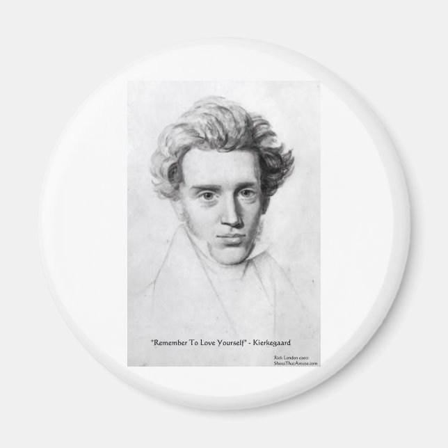 Imán Kierkegaard "Ámate a Ti Mismo" Regalos de Citas de (Frente)
