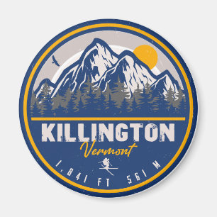 Imán Killington Vermont Retro Sunset Skopie Souvenirs