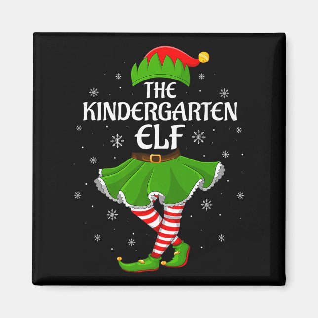 Imán Kindergarten Elf Christmas Family Girls Women Elf  (Frente)