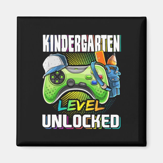 Imán Kindergarten Level Unlocked Video Game Ck To Schoo (Frente)