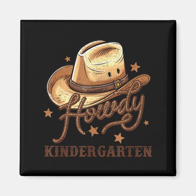 Imán Kindergarten Teacher Rodeo Cowboy Western Howdy Ki (Frente)