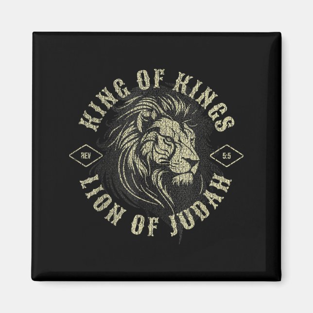 Imán King Of Kings Lion Of Judah Christian Faith Religi (Frente)