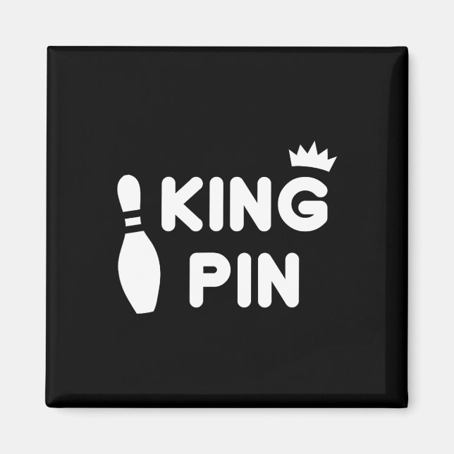 Imán King Pin Bowling Divertida Cute Couples Bowler Lea (Frente)