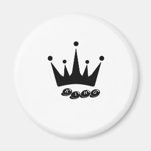 Imán KING Texto Crown Image Size Standard, 2¼ pulgadas