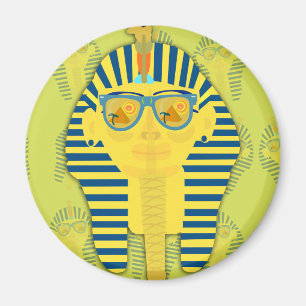 Imán King Tut verde con gafas de sol