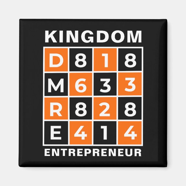 Imán KINGDOM ENTREPRENEUR Christian Bible Verse (Frente)