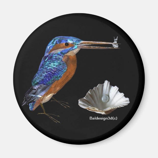Imán KINGFISHER , Azul eléctrico, negro (Frente)