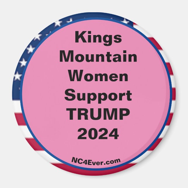 Imán Kings Mountain Women Apoya la Fridge TRUMP 2024 (Frente)