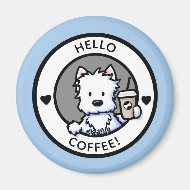 Imán KiniArt Café Westie Magnet (Frente)