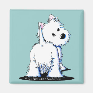 Imán KiniArt Fluffy Butt Westie Magnet