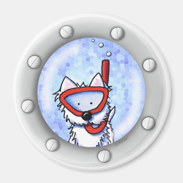 Imán KiniArt Snorkel Westie Porthole (Frente)