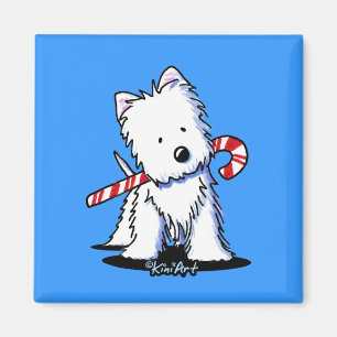 Imán KiniArt Westie Candy Cane Cutie Magnet