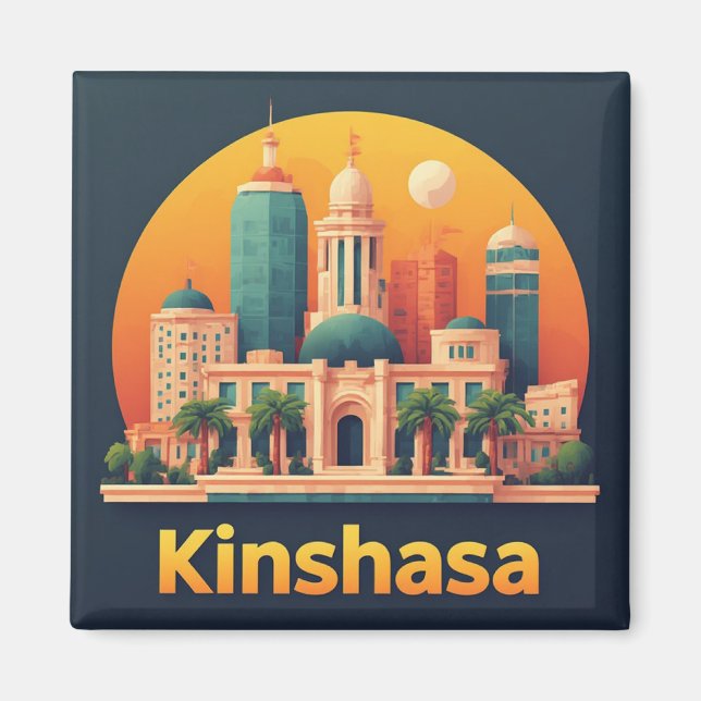 Imán Kinshasa Congo Regalo de viaje para visitantes 🗺️ (Frente)