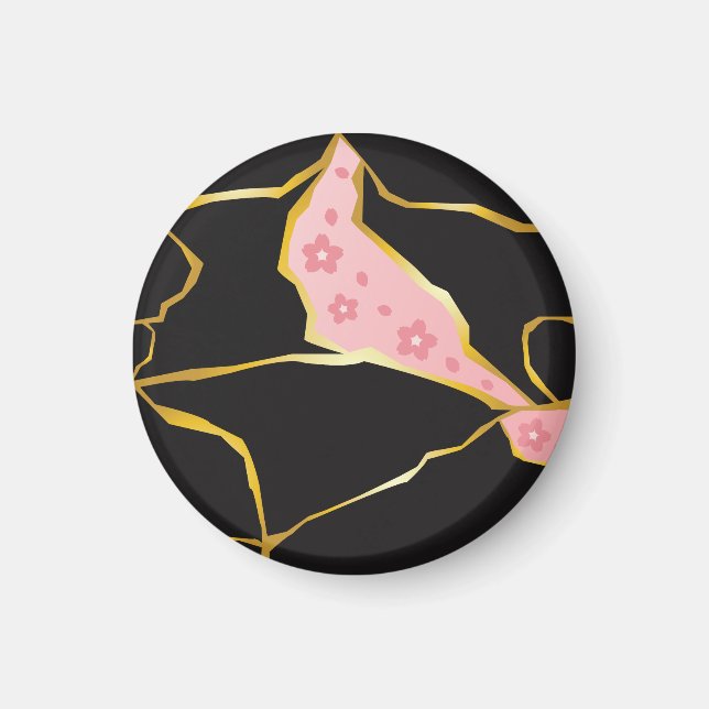 Imán Kintsugi con acentos de flor de cerezo (Frente)