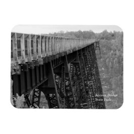 Imán Kinzua Bridge Skywalk B&W Autumn Souvenir Fridge