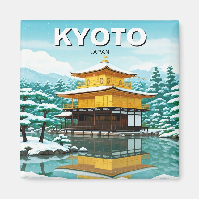 Imán Kioto Japón Viaje Parque Dorado Kinkakuji (Frente)