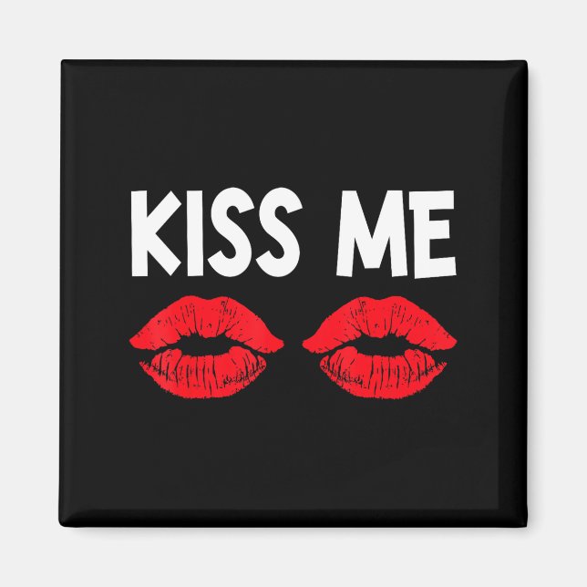 Imán Kiss Me Funny Couples Tee Valentine's Day Couple M (Frente)