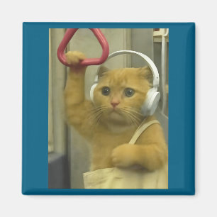 Imán Kit divertido de meme de gato de metro cerebro pod