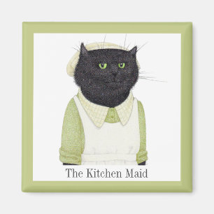 Imán KITCHE MAID CAT Square Magnet + Texto
