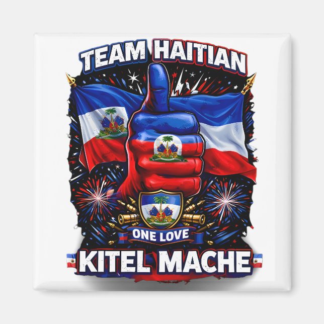 Imán Kitel Mache Haiti One Love Flag (Frente)