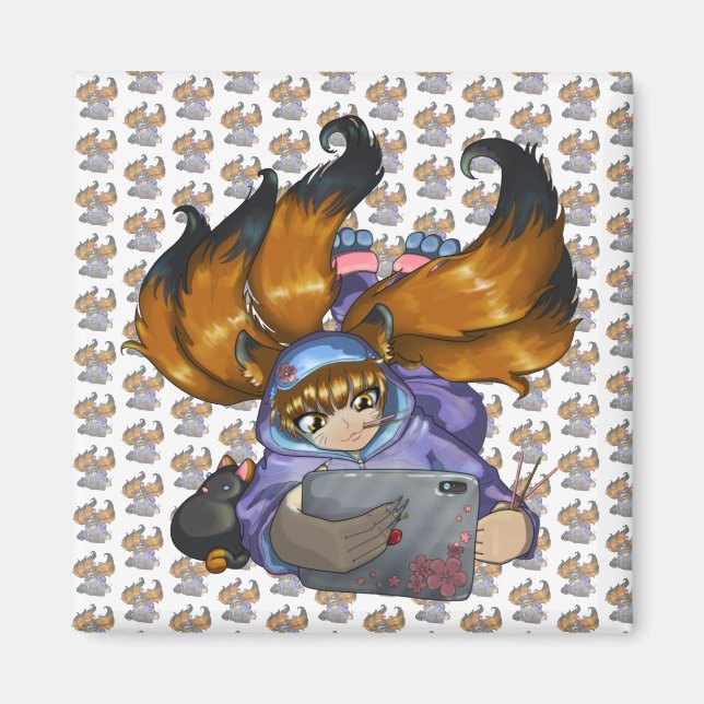 Imán Kitsune Life (Frente)