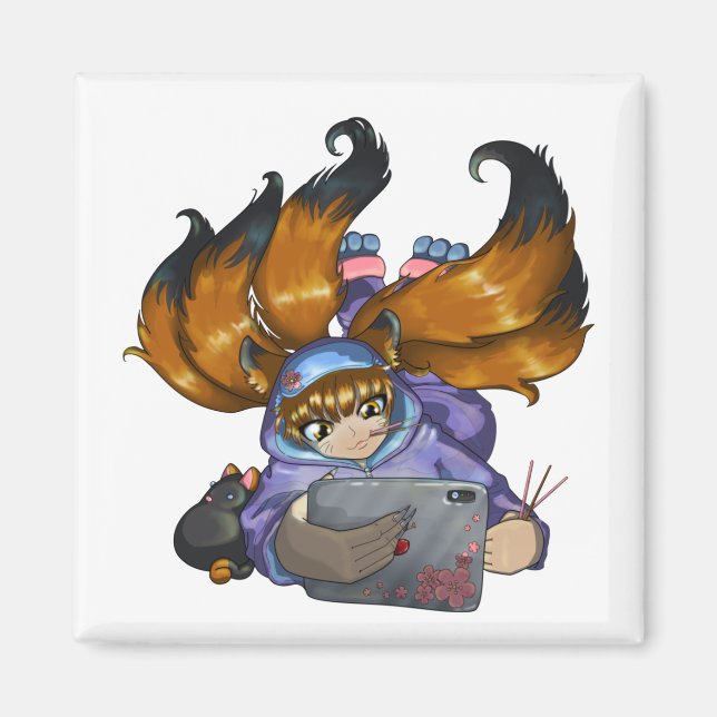 Imán Kitsune Life (Frente)