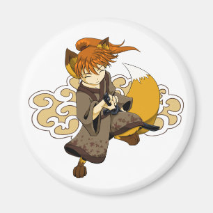 Imán Kitsune Samurai Magnet