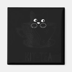 Imán KitTea Cat Lover Cute Y Divertido Gato Negro 