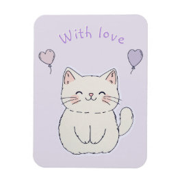 Imán  Kitten and hearts, personalized