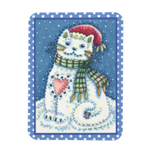 IMÁN KITTEN DE NIEVE, GATO Y RATÓN DE NIEVE