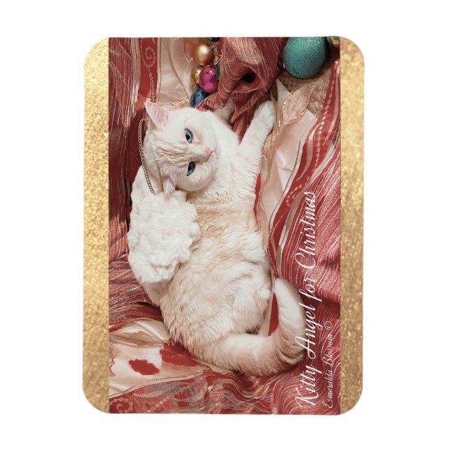 Imán Kitty Angel para Navidad (Vertical)