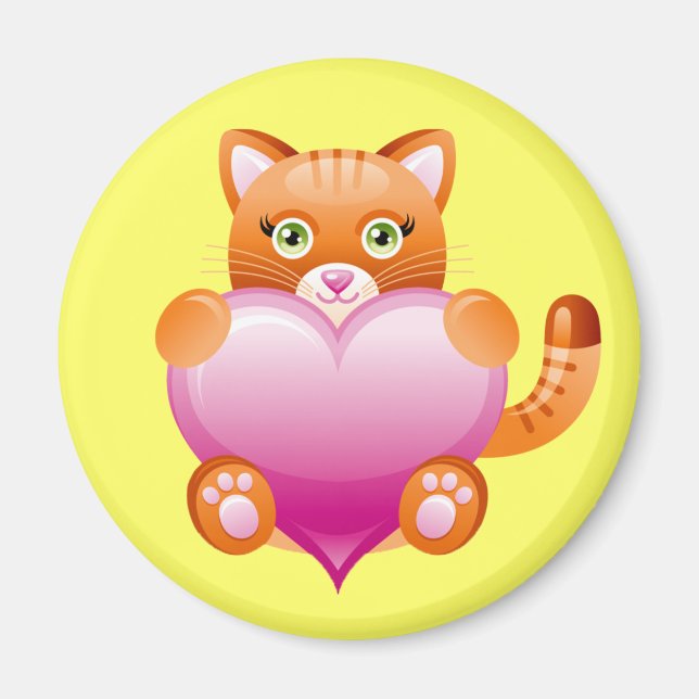 IMÁN KITTY CAT CON CORAZÓN DE ROPA (Frente)