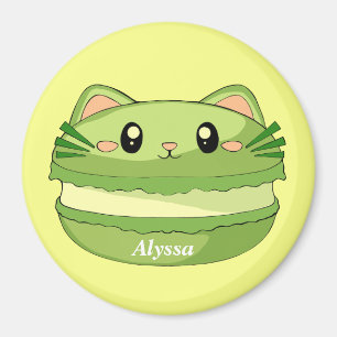 Imán Kitty Cat Matcha Macaron