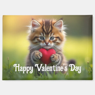 Imán Kitty Con Corazón Valentine Magnet