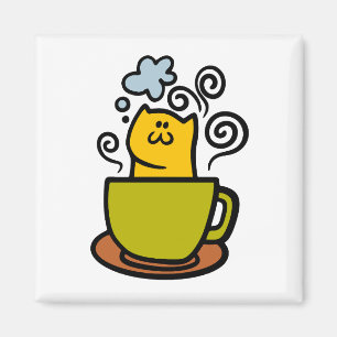 Imán Kitty en una taza de café