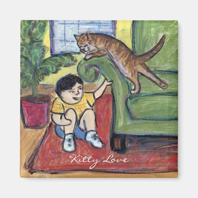 Imán Kitty Love Games Personalizado Art Refrigerator Ma (Frente)
