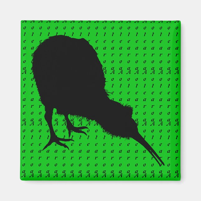 Imán Kiwi Bird & Aotearoa (escritura) Nueva Zelanda (Frente)