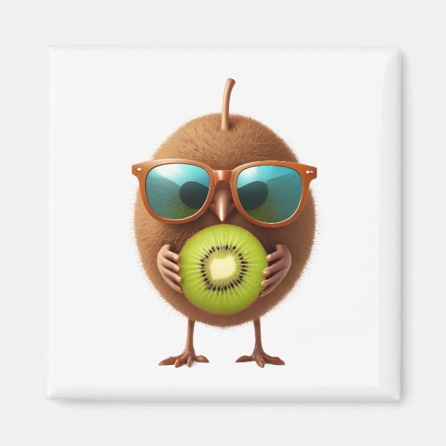 Imán Kiwi Fun Alegre Vacaciones Frutos de Bebida Tropic (Frente)