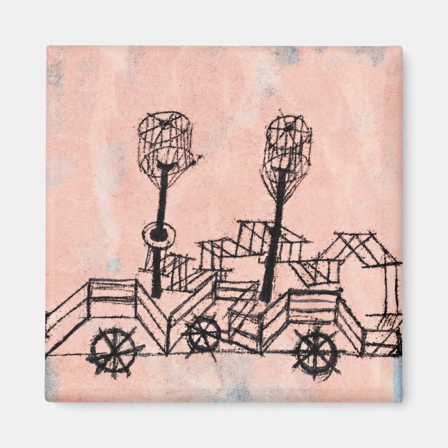 Imán Klee - Viejo barco de vapor, arte abstracto (Frente)