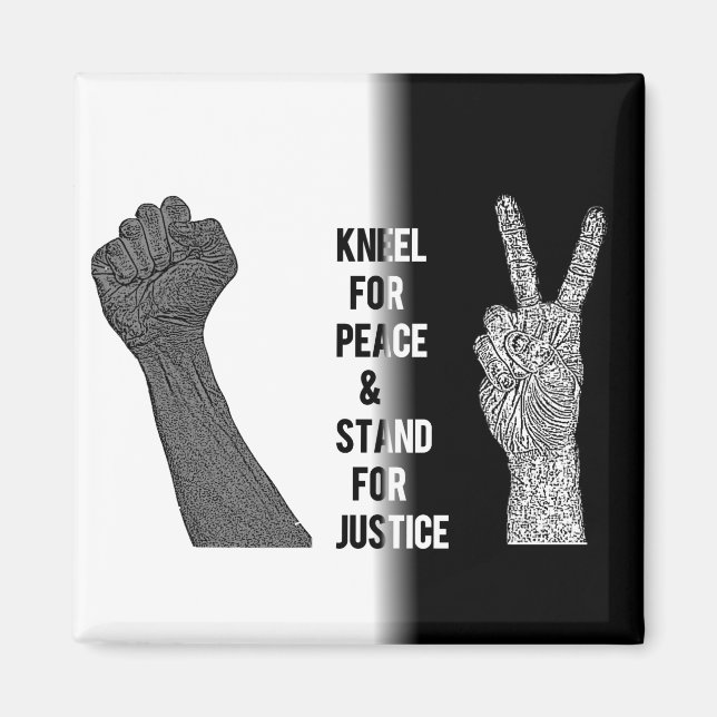 Imán Kneel por la paz y la justicia (Frente)