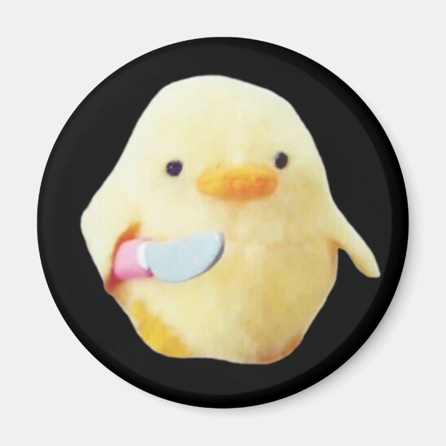 Imán Knife Duck Plush Meme Magnet (Frente)