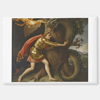 Imán Knight in Golden Armor vs. The Dragon