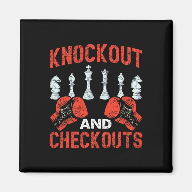 Imán Knockout Y Checkouts Boxing De Ajedrez (Frente)