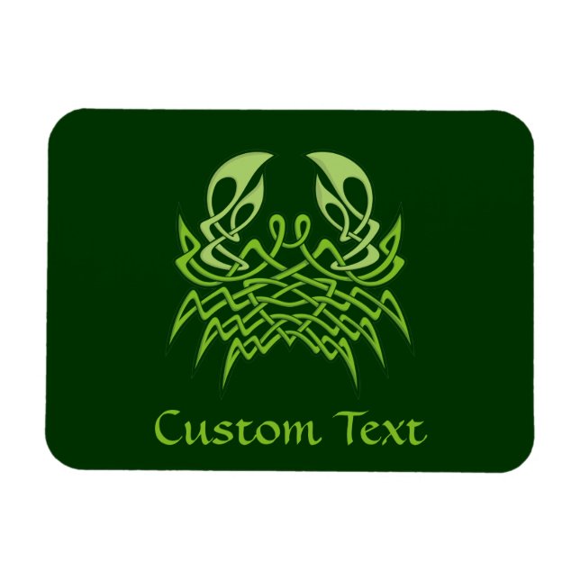 Imán Knot celta de cangrejo verde (Horizontal)