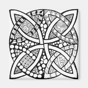 Imán Knot Celtc negro y blanco