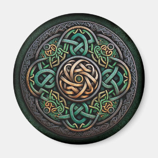 Imán Knot Celtic Green Gold Knotwork