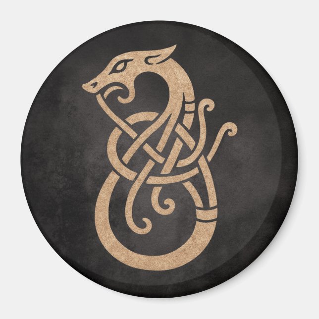 Imán Knot de dragón viking - Símbolo nórdico antiguo so (Frente)