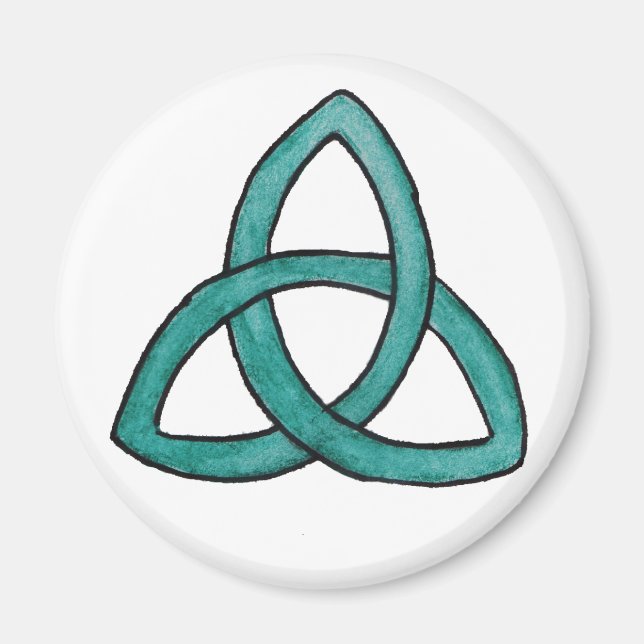 Imán Knot de trinidad turquesa (Frente)