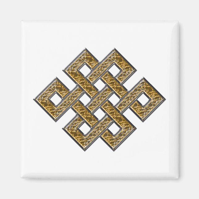 Imán Knot místico - plata y oro 2 (Frente)