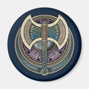 Imán Knotwork Labrys Round Magnet